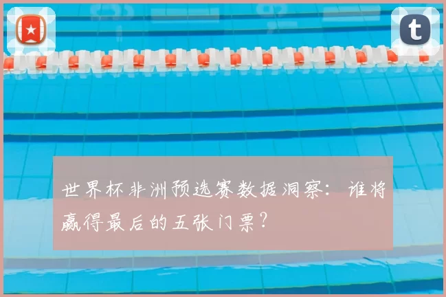 世界杯非洲预选赛数据洞察:谁将赢得最后的五张门票?